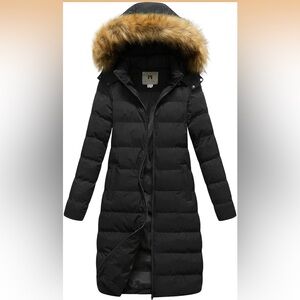 CREATMO US Women's Long Winter Faux Fur Coat Puffer